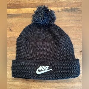 Nike Black Cuffed Pom Beanie